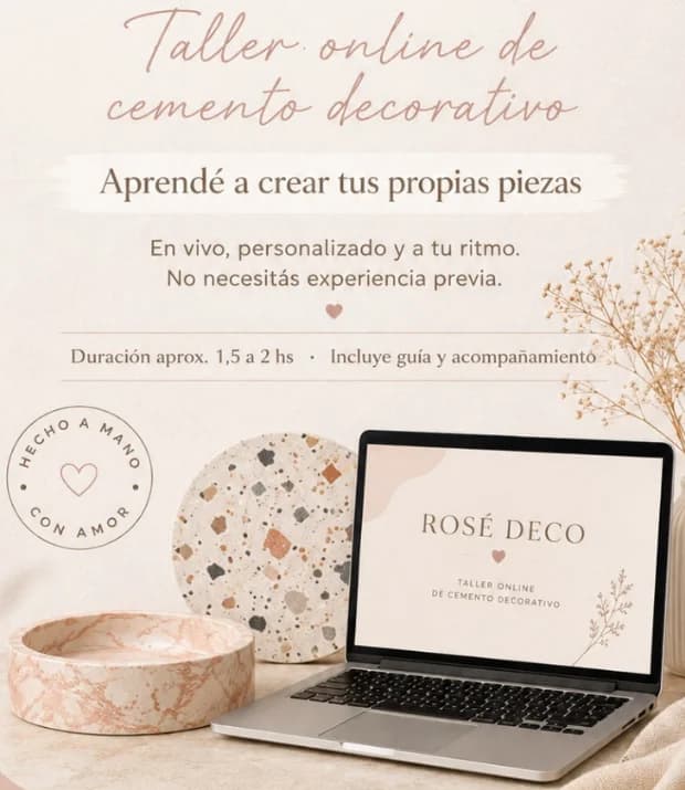 TALLER ONLINE DE CEMENTO DECORATIVO